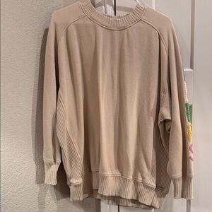 Aerie Cream Crew Neck Sweater